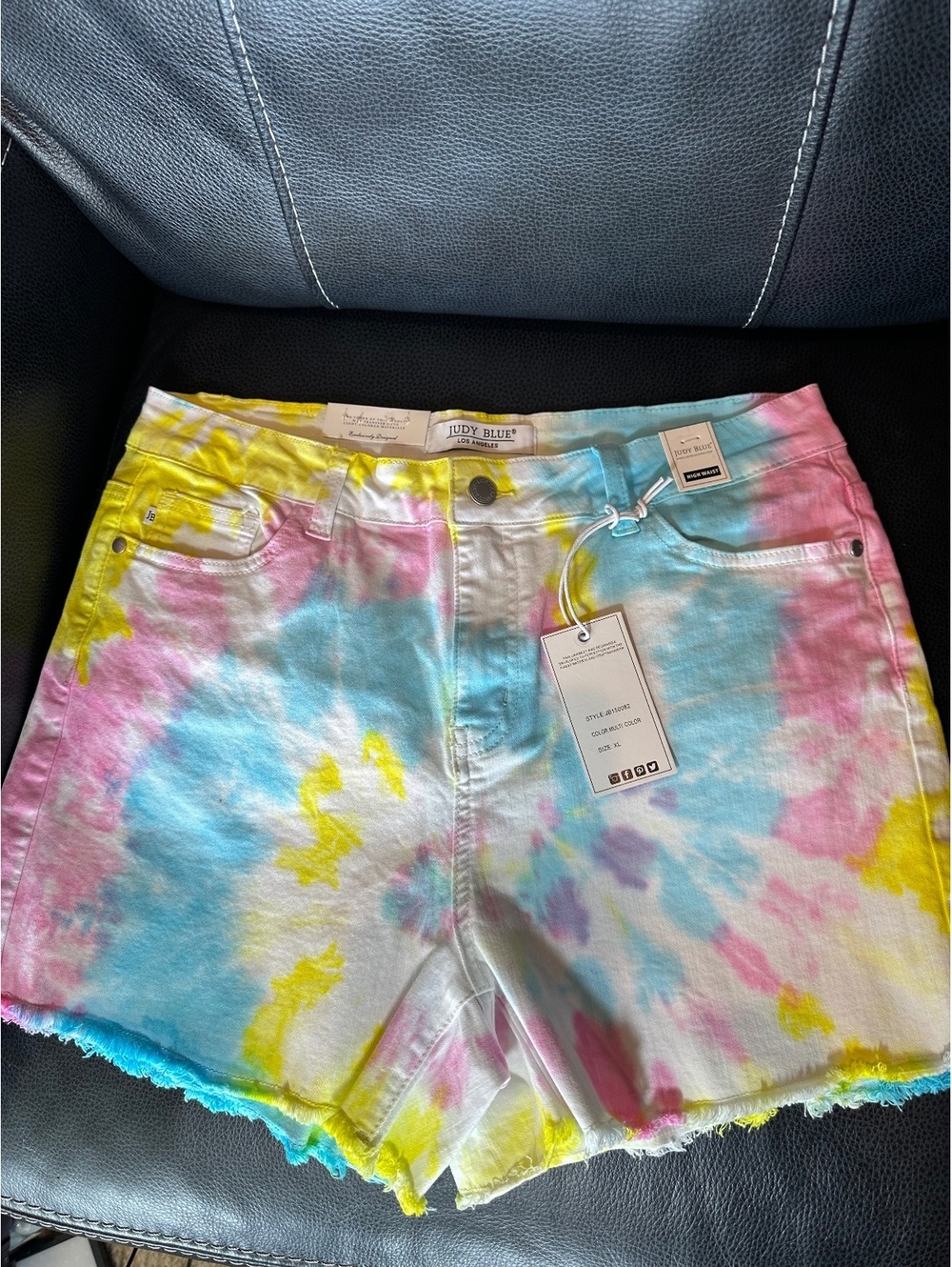 Judy Blue New!! Women’s High Waisted Tie Dye Shorts XL Cutoff Style
